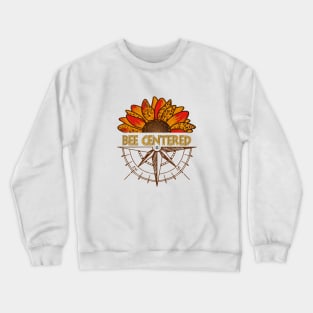 Sunflower Bee Nautical Design, Love Bees Crewneck Sweatshirt